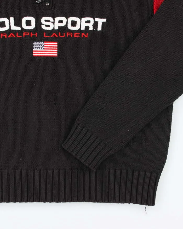 Vintage Polo Sport Ralph Lauren Oversized Quarter-Zip Knit Jumper - L sold by Rokit product image thumbnail 4