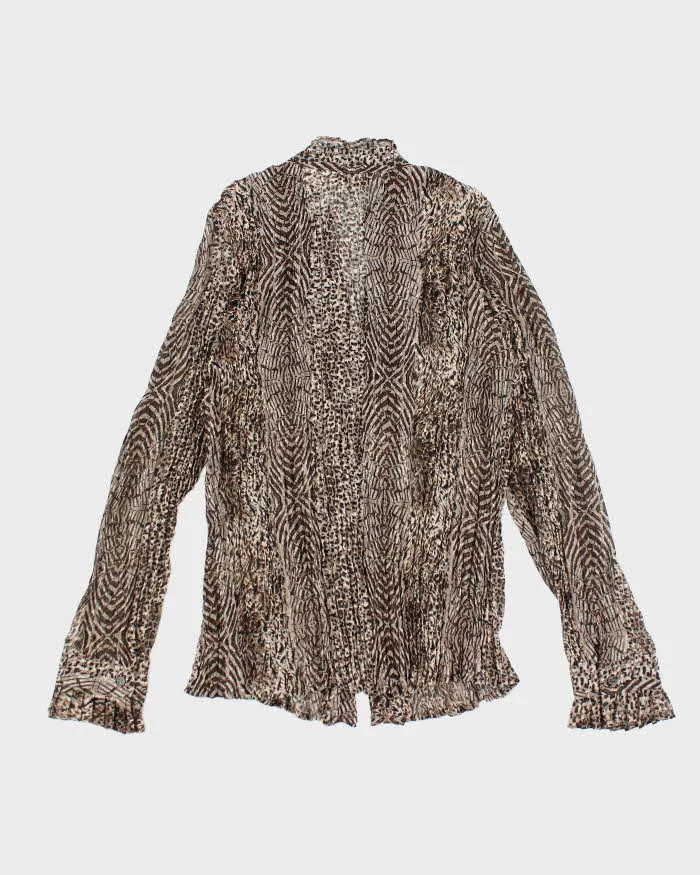 Vintage Y2k 00s Laura Sheer Animal Print Crinkle Blouse - L sold by Rokit product image thumbnail 2