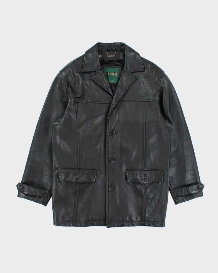 Vintage Danier Black Leather Jacket - L sold by Rokit