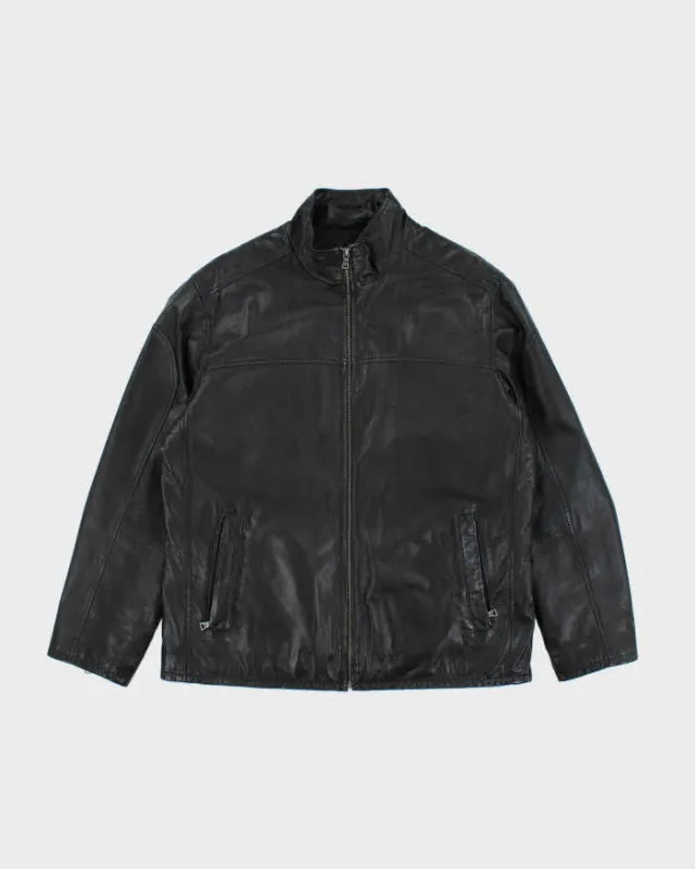 Vintage Danier Black Leather Jacket - XL sold by Rokit