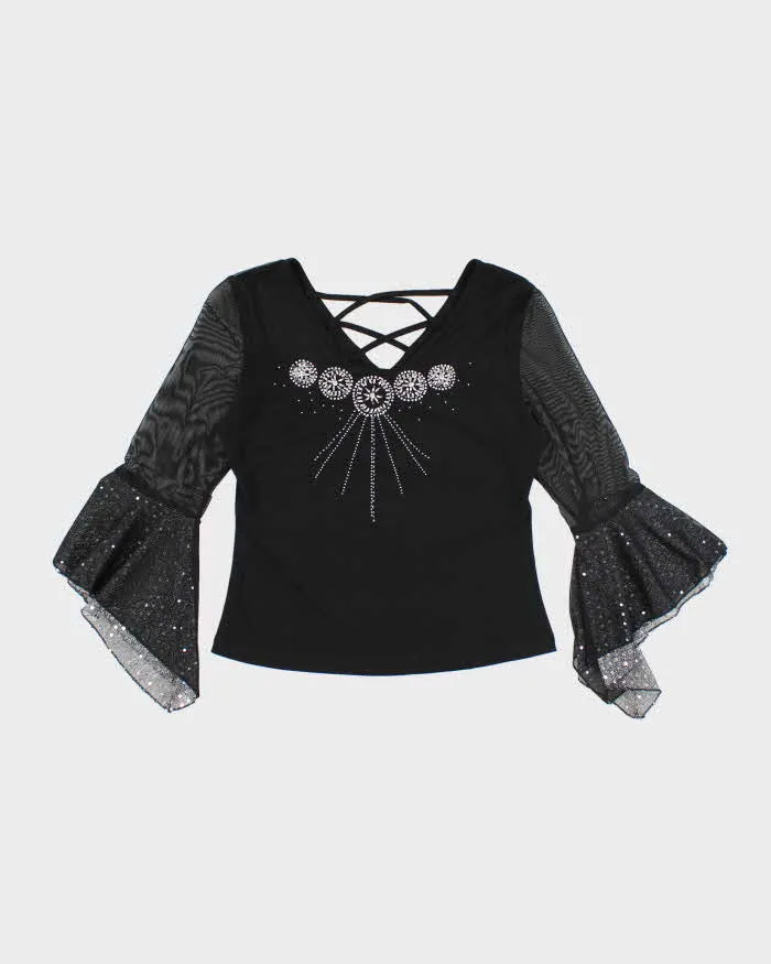 Vintage Y2k 00s Beaded Sparkly Top - M sold by Rokit