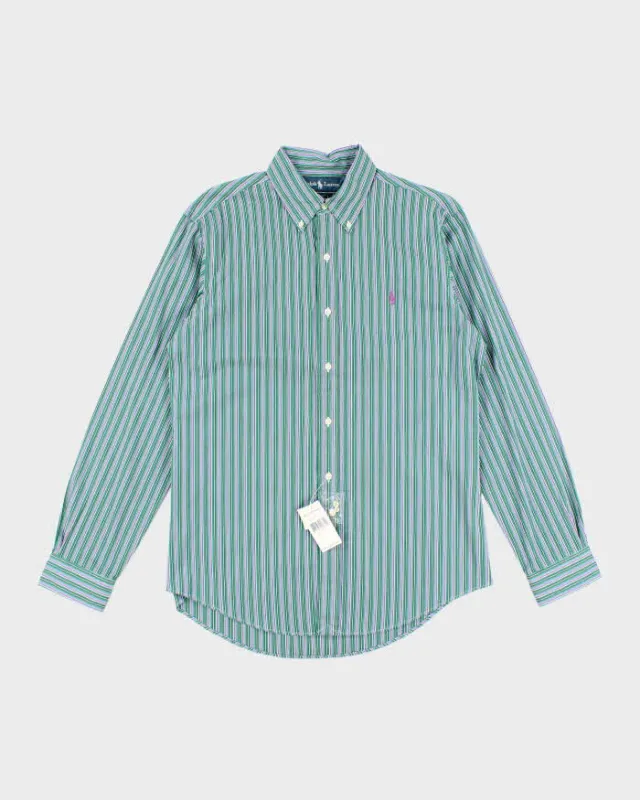 Vintage 90s Ralph Lauren Deadstock Striped Long Sleeve Shirt - M sold by Rokit