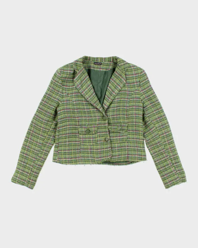 Vintage 00s Steve & Barry's Woven Green Blazer Jacket - L sold by Rokit