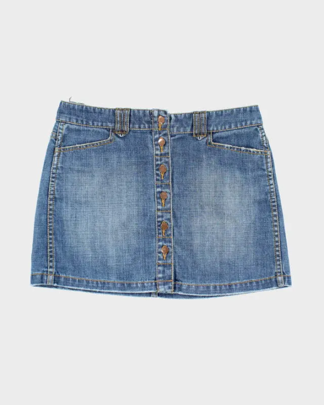 Vintage Y2k 00s FCUK Button-Up Denim Mini Skirt - S sold by Rokit