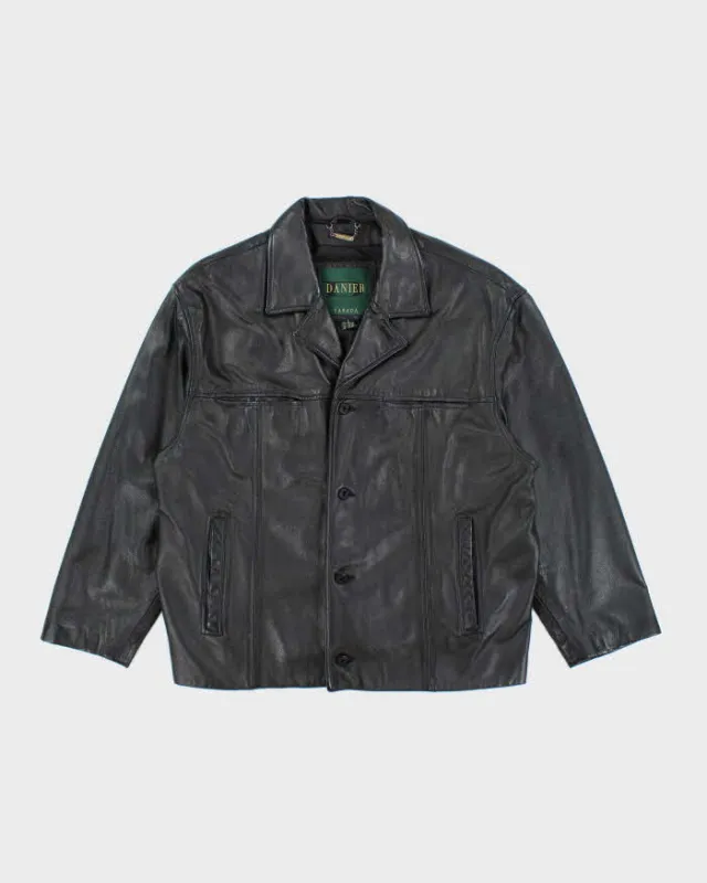 Vintage Danier Heavyweight Button Up Leather Jacket - L sold by Rokit