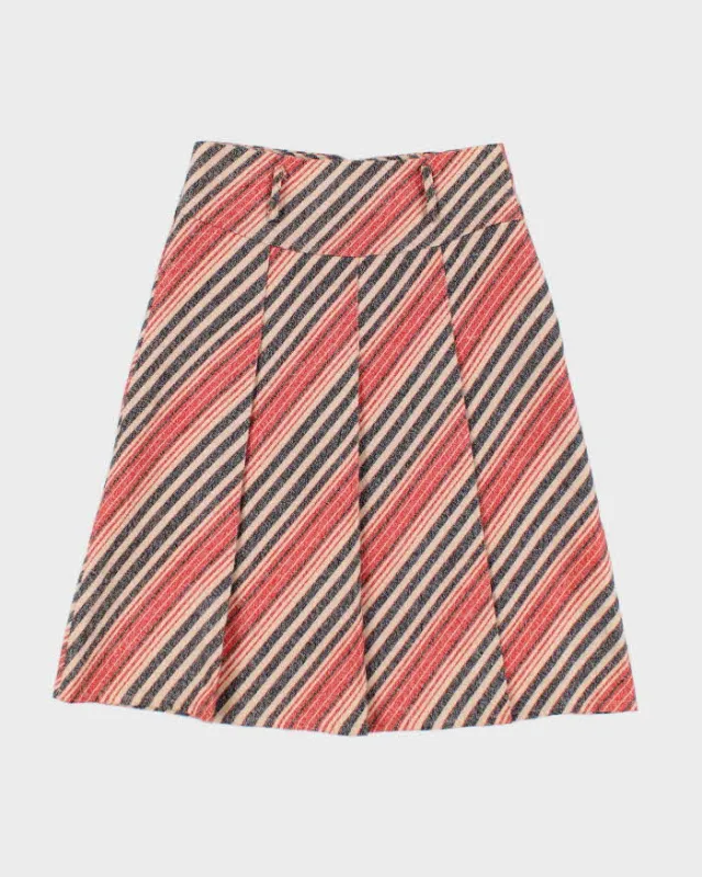 Vintage Y2k 00s Stripe Pleated Skirt - XS sold by Rokit