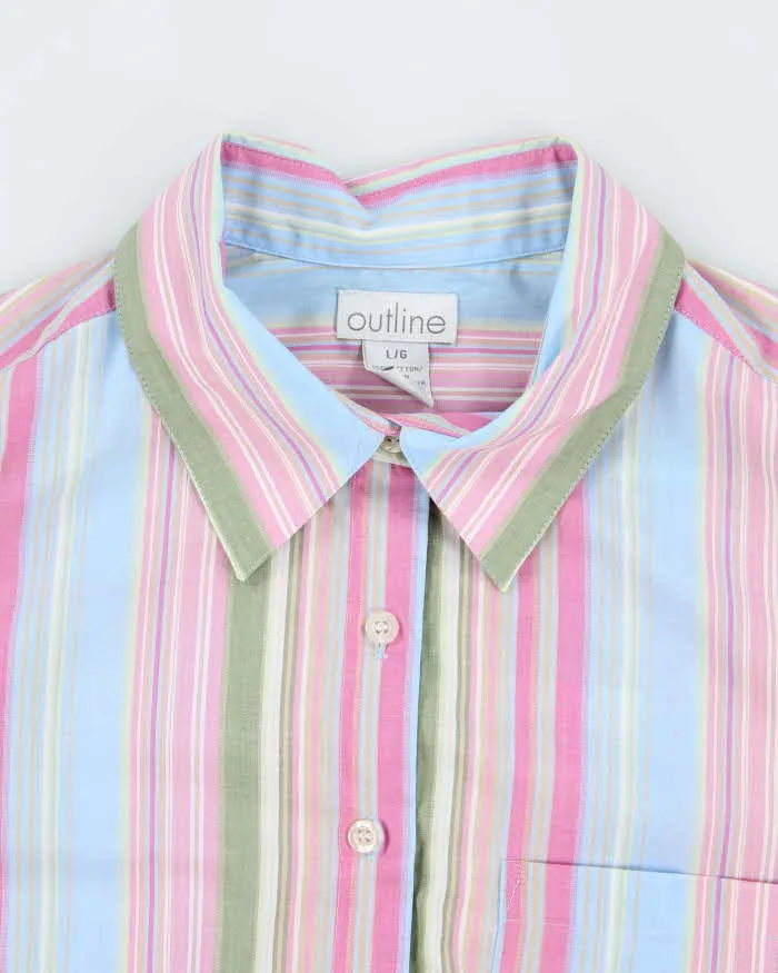 Vintage Outline Striped Button-Up Blouse - L sold by Rokit product image thumbnail 3