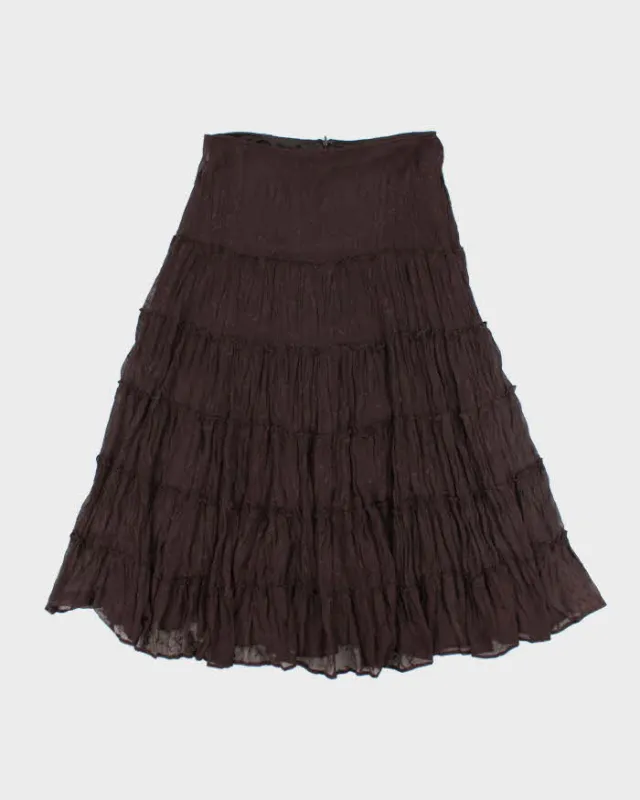 Vintage Y2k 00s Jessica Brown Embroidered Tiered Skirt - S sold by Rokit