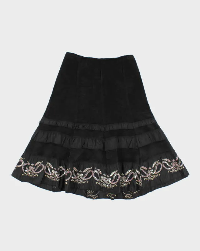 Vintage Y2k 00s Sequin Tiered Skirt - XS sold by Rokit