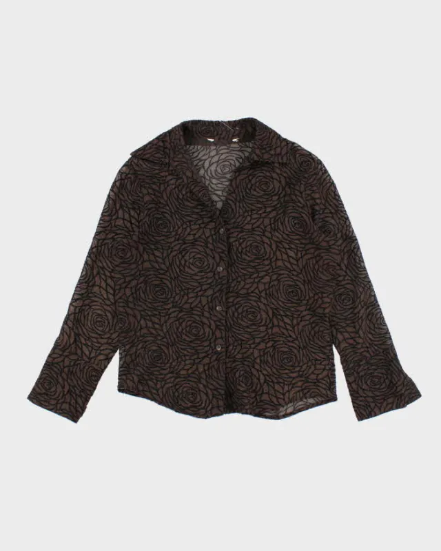 Vintage Y2k 00s Sheer Pattern Blouse - L sold by Rokit