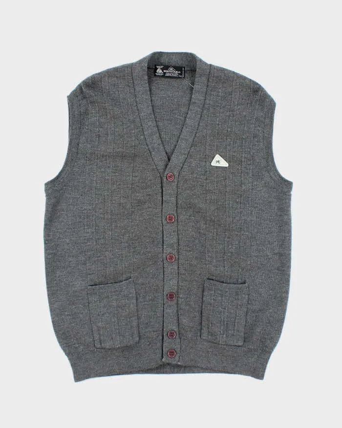 Vintage Monte Carlo Wool Grey Tank-Knit - L sold by Rokit