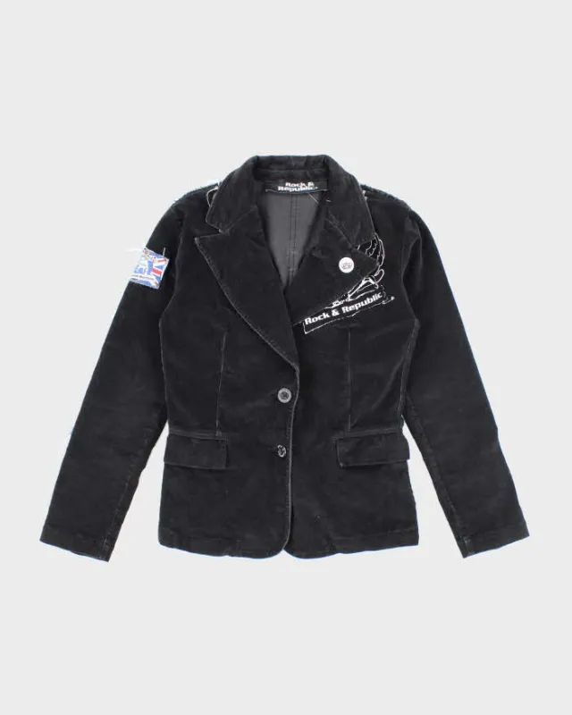 Vintage Y2K Rock & Republic Punk Style Double Breasted Corduroy Shirt - S sold by Rokit