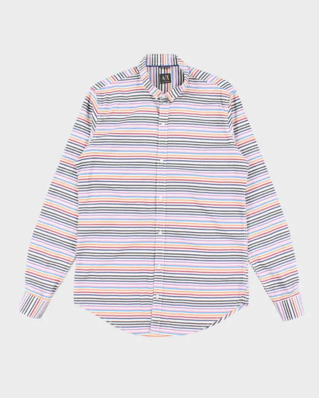 Vintage Y2k 00s Armani Exchange Striped Long Sleeve Shirt - L sold by Rokit