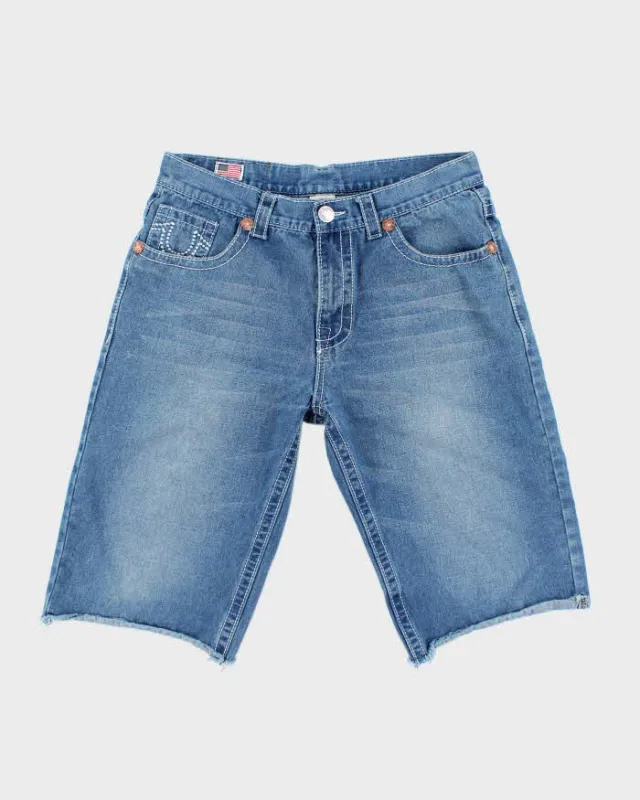 Vintage 90's True Religion Light Wash Cut Off Denim Shorts - W32 L15 sold by Rokit