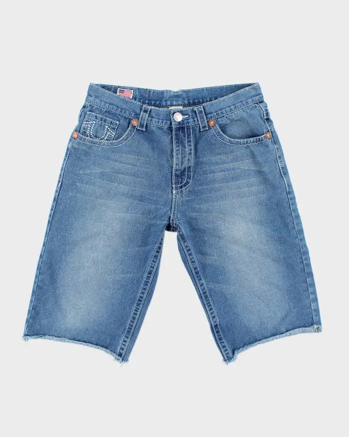 Vintage 90's True Religion Light Wash Cut Off Denim Shorts - W32 L15 sold by Rokit