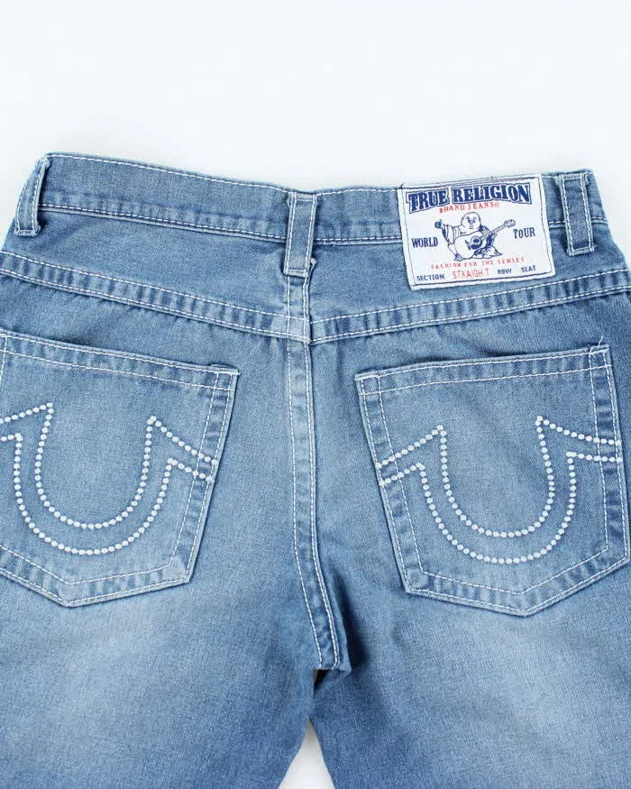 Vintage 90's True Religion Light Wash Cut Off Denim Shorts - W32 L15 sold by Rokit product image thumbnail 4