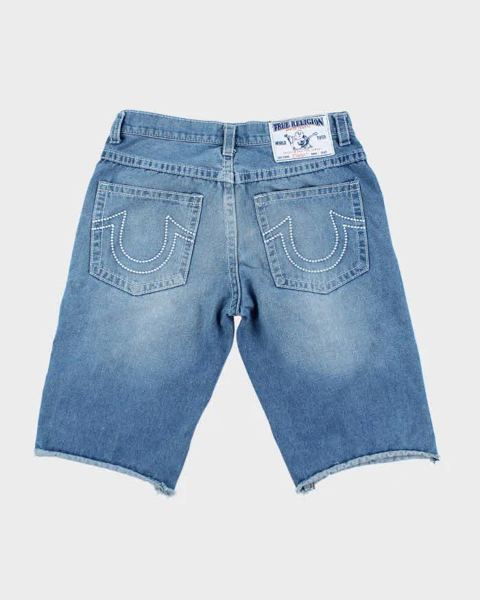 Vintage 90's True Religion Light Wash Cut Off Denim Shorts - W32 L15 sold by Rokit product image thumbnail 2