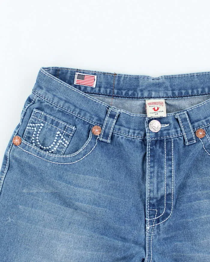Vintage 90's True Religion Light Wash Cut Off Denim Shorts - W32 L15 sold by Rokit product image thumbnail 3