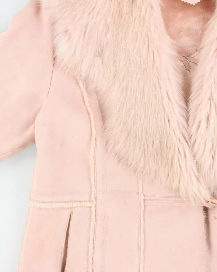 Vintage Y2k 00s Novelti Pink Faux Suede Faux Fur Jacket - L sold by Rokit product image thumbnail 5