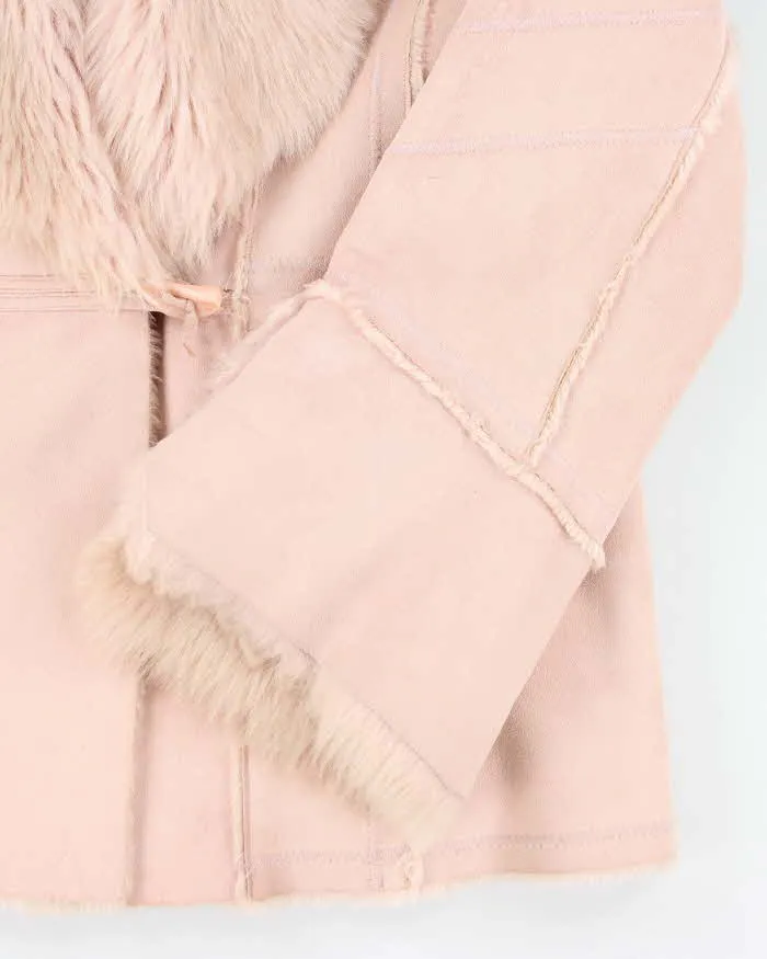 Vintage Y2k 00s Novelti Pink Faux Suede Faux Fur Jacket - L sold by Rokit product image thumbnail 4