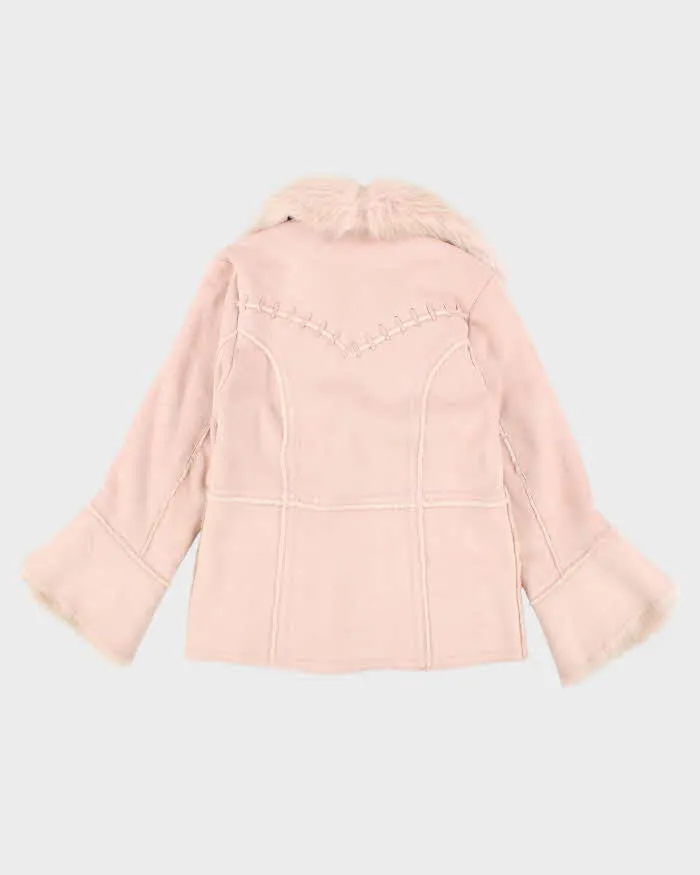 Vintage Y2k 00s Novelti Pink Faux Suede Faux Fur Jacket - L sold by Rokit product image thumbnail 2