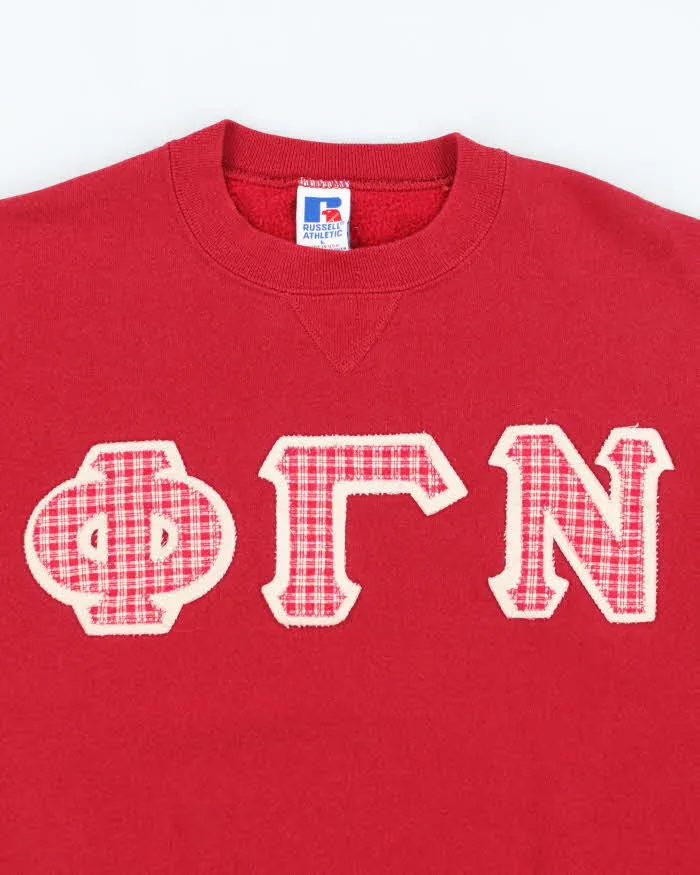 Vintage 90's Russell Athletic Sorority Gingham Print Sweatshirt - L sold by Rokit product image thumbnail 3