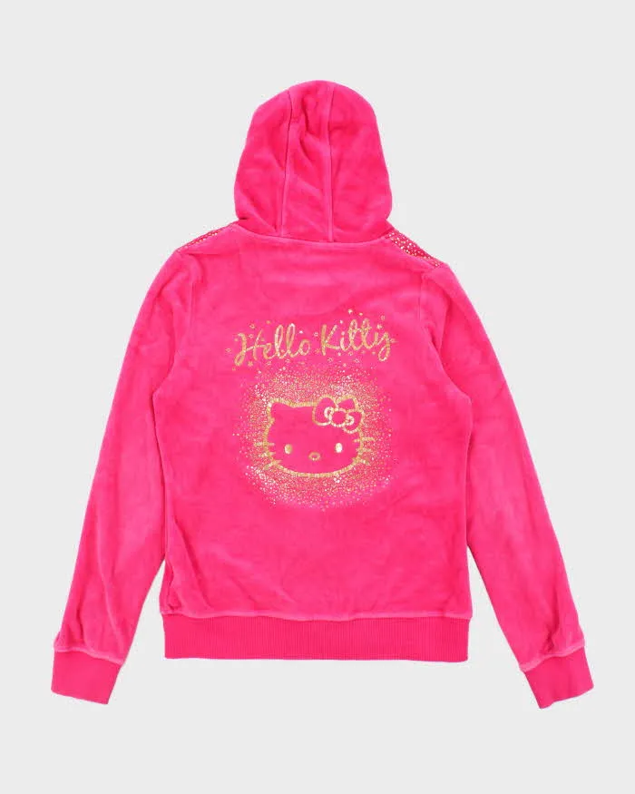 Vintage Y2k 00s Hello Kitty Pink Velour Zip-Up Hoodie - S sold by Rokit product image thumbnail 2