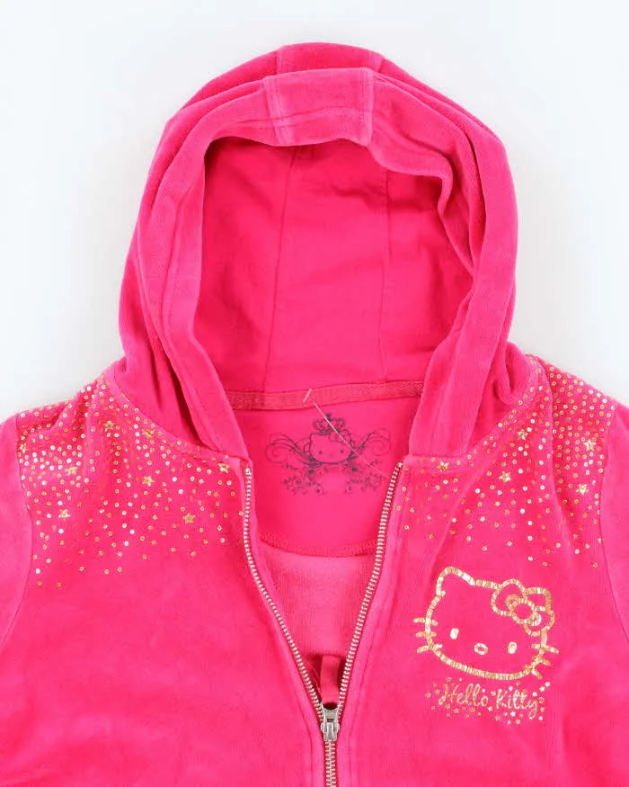 Vintage Y2k 00s Hello Kitty Pink Velour Zip-Up Hoodie - S sold by Rokit product image thumbnail 3