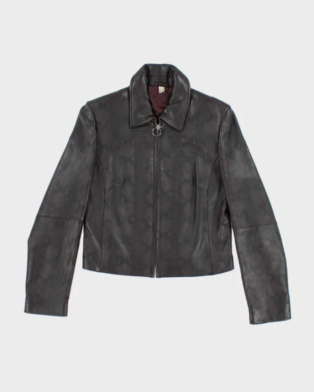 Vintage 90s Yessica Purple Snake Print Leather Jacket - S sold by Rokit