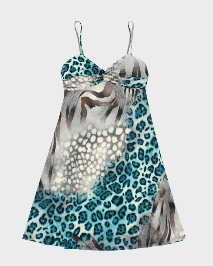 Vintage Y2k 00s Purple Rain Animal Print Dress - S sold by Rokit