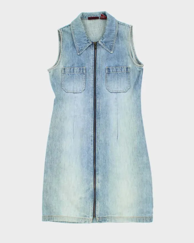 Vintage 90s Nevada Zip-Up Denim Dress - M sold by Rokit