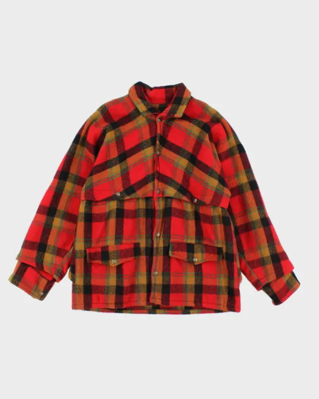 Vintage 70's Big Horn Wool Snap Button Flannel Shirt Coat - L sold by Rokit