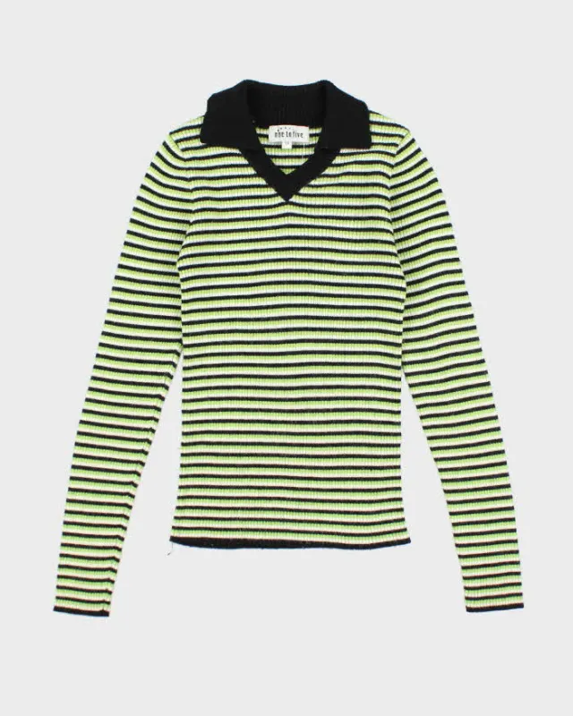 Vintage Y2k 00s Nine To Five Wool Blend Collard Jumper - XS sold by Rokit