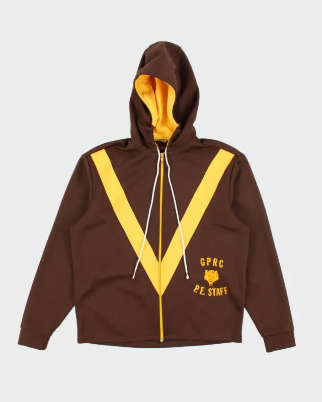 Vintage 80's Striped P.E. Staff Zip Up Hoodie - M sold by Rokit