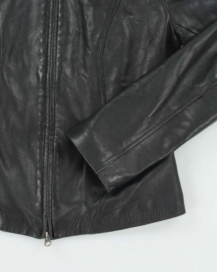 Vintage Danier Black Zip-Up Leather Jacket - S sold by Rokit product image thumbnail 4