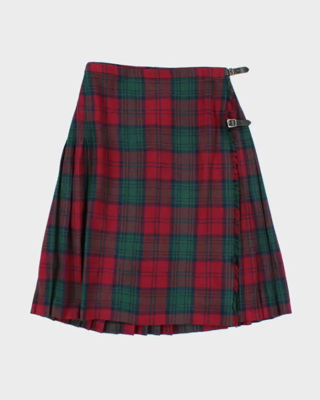 Vintage Moffat Weaver Wool Blend Checked Pleated Skirt - S sold by Rokit