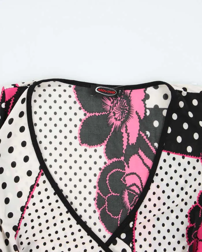 Vintage Y2k 00s Moving Floral Polka Dot Dress - S sold by Rokit product image thumbnail 3