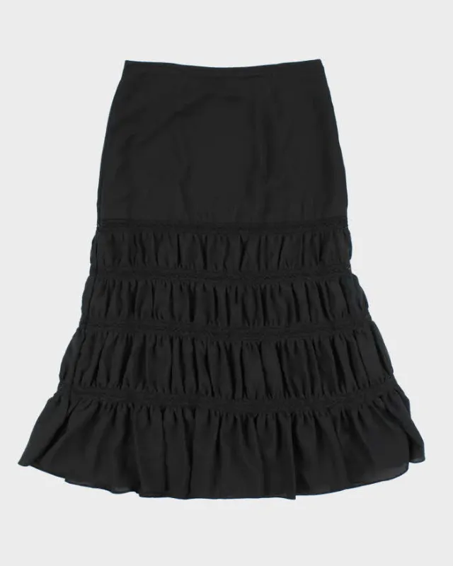 Vintage Y2k 00s Liz Claiborne Black Tiered Skirt - S sold by Rokit