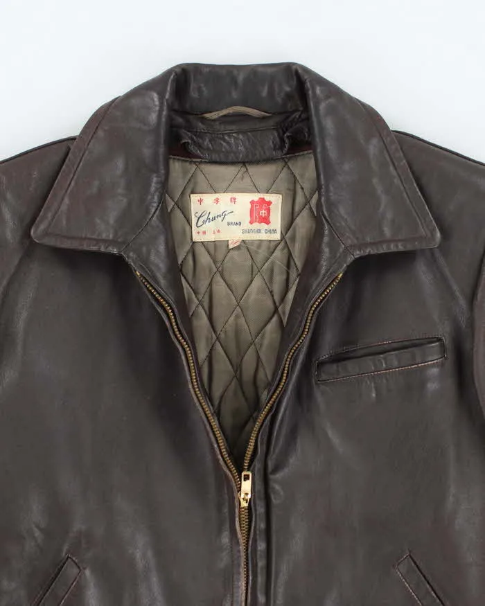 Vintage 80's Cohung Heavyweight Cropped Leather Jacket - M sold by Rokit product image thumbnail 3