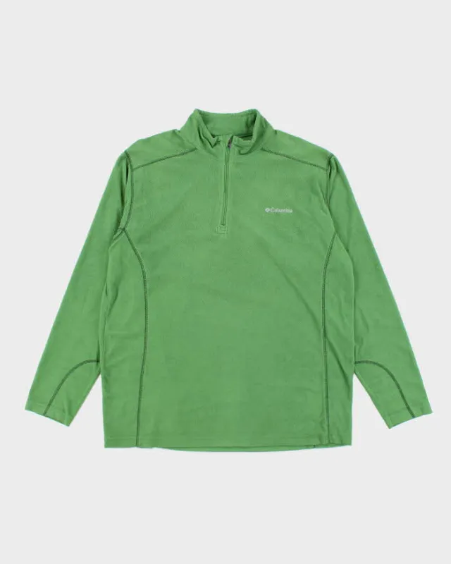 Vintage Columbia Green Quarter-Zip Fleece - L sold by Rokit
