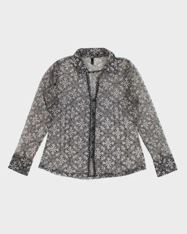 Vintage Y2k 00s Point Zero Pattern Mesh Blouse - L sold by Rokit