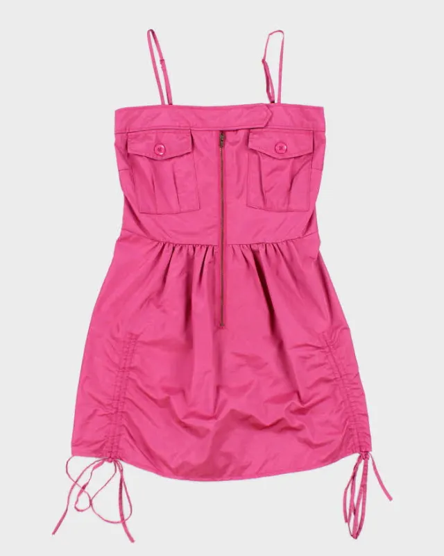 Vintage Y2k 00s Bread n Butter Pink Cargo Mini Dress - S sold by Rokit