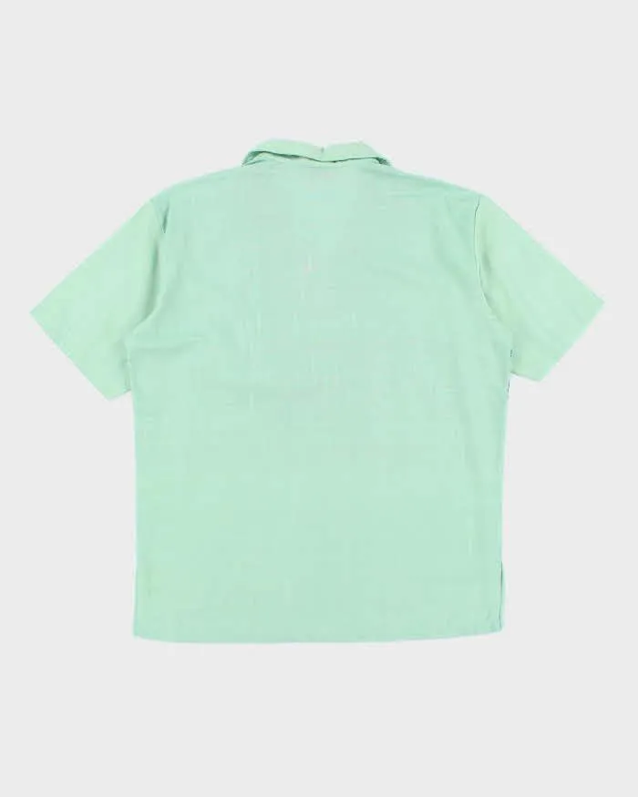 Vintage Green Short Sleeve Quarter Button Hawaiian Shirt - L sold by Rokit product image thumbnail 2