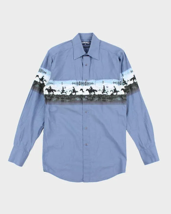 Panhandle Slim Blue Western Shirt - S sold by Rokit