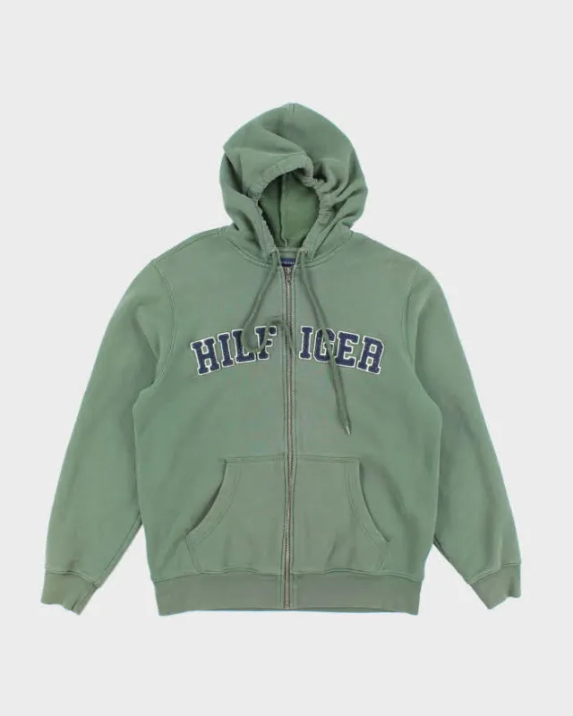 Vintage Y2K Tommy Hilfiger Spell Out Zip Up Hoodie - M sold by Rokit