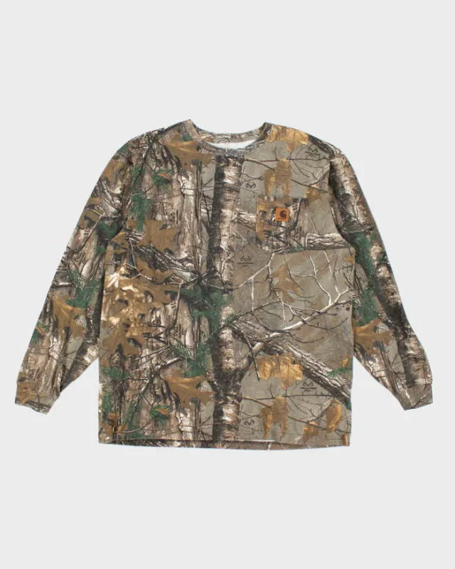 Vintage Carhartt Oversized Heavyweight Real Tree Camo Long-sleeved T-Shirt - XL made by Carhartt