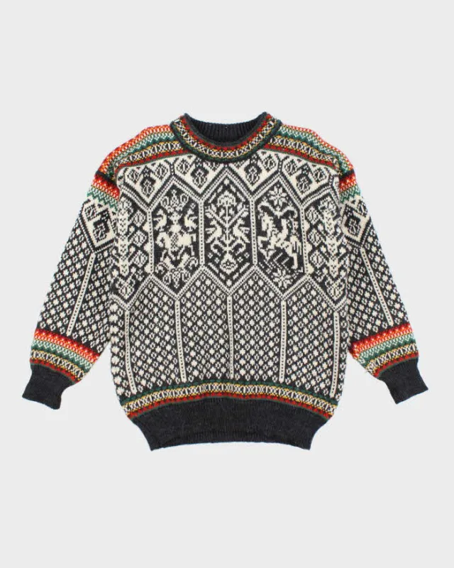 Vintage 80's Dale of Norway Pure Wool Patterned Chunky Knit Jumper - M sold by Rokit