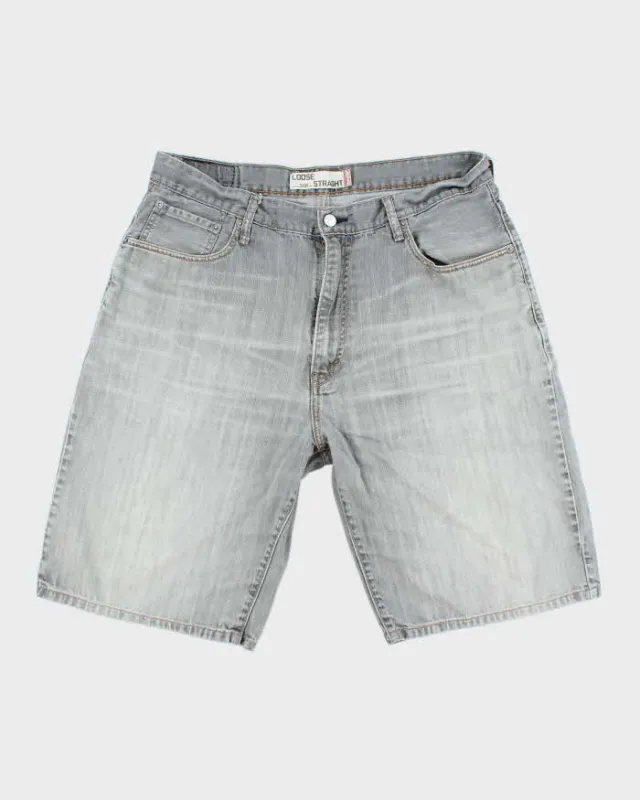Vintage Levi's Relaxed Fit Grey Faded Denim Shorts - W33 L10 sold by Rokit