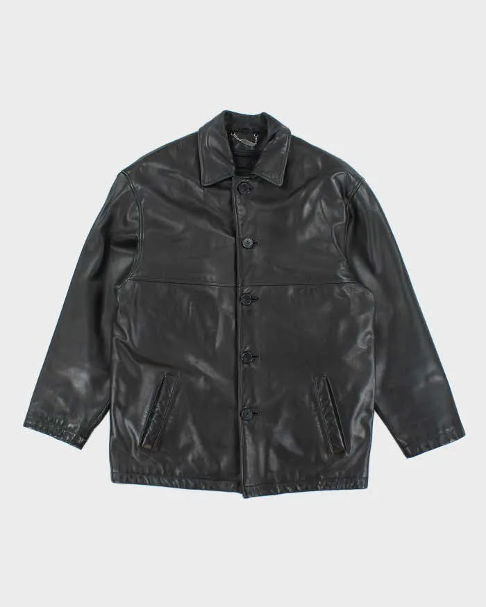 Vintage Danier Heavyweight Leather Button Up Jacket - L sold by Rokit