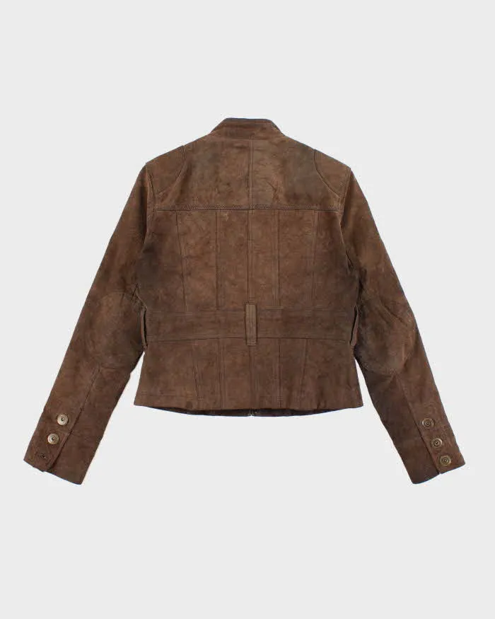 Vintage Women's Y2K Xntrik Suede Cropped Zip Up Jacket - M sold by Rokit product image thumbnail 2